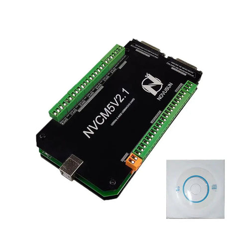 Six Axis CNC Motion Controller Card Kit USB 300KHz Breakout Board NVCMV2.1 for DIY milling and lathe, black PCB