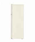 Retro Apartment Refrigerator With Top Freezer And Ten Cubic Feet Of Solid Chill Storage Featuring Heavy Duty Spill Proof Shelves And Classic Chrome Trimmings For Your Straight Fire Home Setup in vanilla exterior.