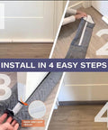 Ciieyuo all-weather door draft stopper in quilted gray fabric installed under a white interior door