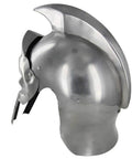 Side view of Hand Forged Rhino Legacy Steel Helmet Armor Gladiator Inspired Battle Ready Badass Headgear For Cosplay Semi Lightweight