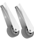 Two Pack Sliding Door Pulley Wheels Smooth As Butter Glide Barn Door Hardware Galvanized Steel Caster Rollers close-up showing nylon and steel design.