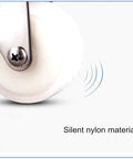Slick White PA Nylon Swivel Caster Wheel showing silent nylon material and stainless steel mount for noise reduction.