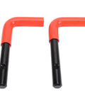 Beefy Replacement Lock Pin Kit For Snow Plow Stand Western HTS Midweight, heavy-duty red and black metal handle pins