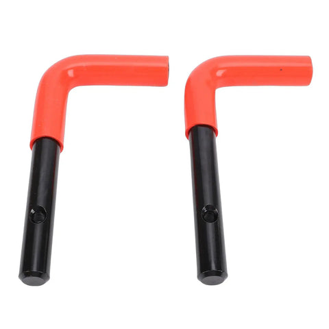 Beefy Replacement Lock Pin Kit For Snow Plow Stand Western HTS Midweight, heavy-duty red and black metal handle pins