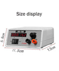 Adjustable DC Power Supply With Digital Display Regulated Bench Lab PSU Variable Output 1.5V To 15V 2A Max, size display.