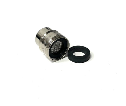 Close-up of faucet adapter and rubber washer from 6 Ft Portable Dishwasher Fill and Drain Hose Kit for Whirlpool and Kenmore