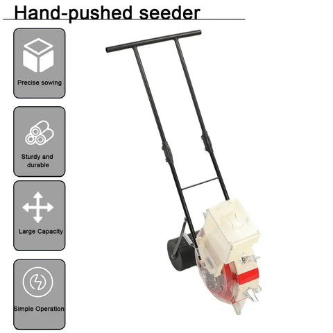Hand Seed Spreader Roller Seeder For Farm And Garden Easy Push Dispenser With Large 8.27 Lb Seed Capacity Clear Window