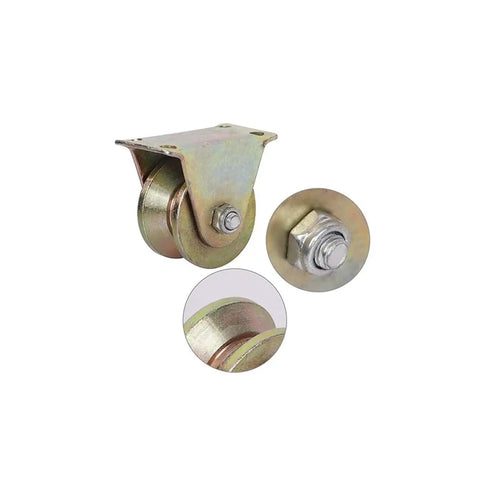 Rock Solid 6 Pack 2 Inch V Groove Wheels Heavy Duty 1045 Steel Sliding Gate Casters Corrosion Resistant Electroplated Track Roller with bolt