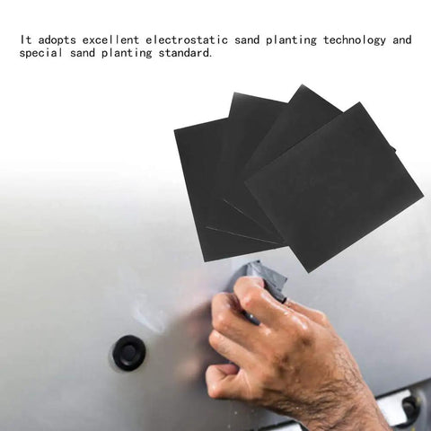 Top Notch 100 Pack Waterproof Sandpaper Sheets With High Grade Aluminum Oxide And Silicon Carbide for fine sanding on metal surfaces.