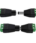 Solid Heavy Duty DC Power Jack Plug Adapter Connectors 5.5Mm X 2.1Mm male and female screw terminal plugs.