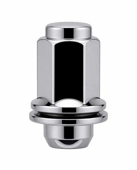 24 Pack Six Lug Nuts For Toyota Lexus Factory Alloy Wheels 14x1.5 Thread Size Closed End With Built In Washer And Thirteen Sixteenth Inch Hex Fits Chevy GMC Cadillac Trucks, single lug nut view