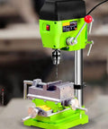 Piefeak Electric Bench Drill Press Stand With 480W Motor For Mini Drilling Machine showing precision drill setup for DIY projects.