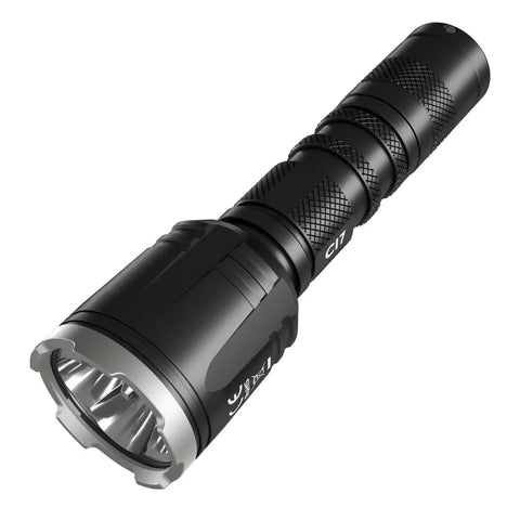 Beast Mode 2500 Lumen Tactical Flashlight With White Beam And 940 Nm Infrared IR Light Long Range Illuminator, close-up view