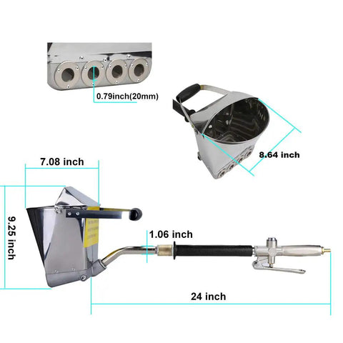 Dimensions of Beast 4 Jet Plaster And Stucco Sprayer Pneumatic Cement Mortar Gun With Cover For Painting Walls And Ceilings