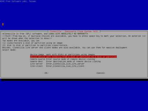 Bootable USB Recovery Drive With Ten Killer Tools For Windows PCs Including Antivirus Data Recovery Password Reset Disk Cloning Diagnostics Utilities Drivers And All In One Multi Boot Across Ten Operating Systems interface showing Clonezilla menu options on blue background