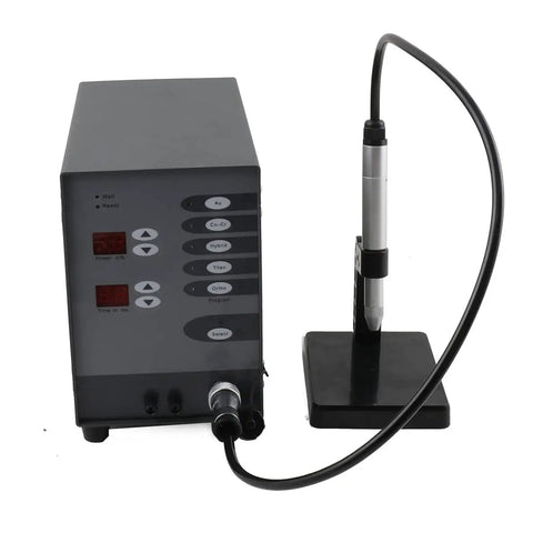 Automatic CNC Pulse Argon Arc TIG Jewelry Spot Welding Machine control panel and handle for pulse welder and jewelry making.