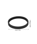 Top Shelf 4Pc Replacement Rubber Drive Belt Kit For Planer Machinery, 218Mm Perimeter, tight fit black rubber band, flat view.
