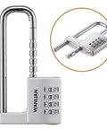 4 Digit Combo Padlock With Two Point Five Inch Wide Body And Three Eighths Inch Stainless Steel Retractable Shackle Outdoor Ready Lock