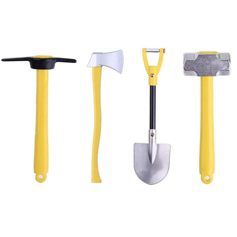 Metal Mini Shovel, Hammer, Axe And Pickaxe Scale Decoration Set With Plastic Organizer Plate for 1 to 10 Scale RC Crawlers