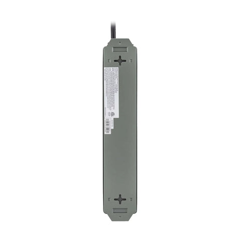 Back view of Heavy Duty 9 Outlet Power Strip With 15 Foot Metal Extension Cord Mountable For Wall Or Under Desk Setup UL24CB-15 Ready.
