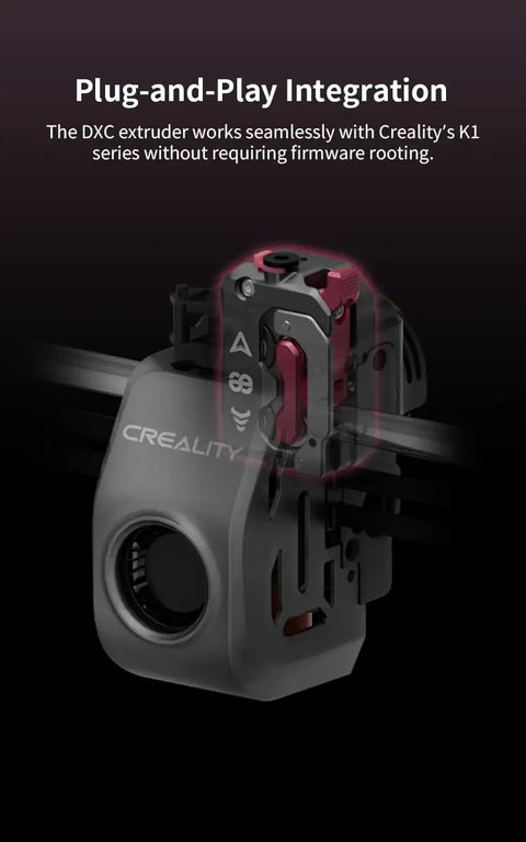 DXC Dual Gear Direct Drive Extruder Upgrade For Creality K1 Series Printers with plug-and-play integration