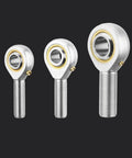 Three Heavy Duty Male Rod End Bearings Half Inch Bore And Half Inch Twenties Left Hand Threads Self Lube Steel Ball Joints