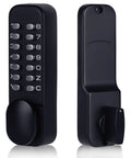 Keyless Mechanical Combination Lock With Keypad, Black Finish, No Batteries Or Wiring Needed, One Hundred Percent Mechanical Door Lock