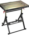 Rock Solid Portable Welding Table 30X20 Inch Beefy Steel Workbench 350 Pound Capacity Foldable design with multi angle tilt adjustment.