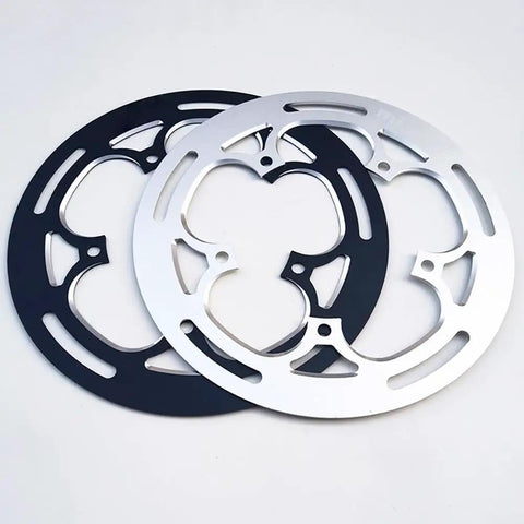 Chainring Guard For 130 BCD Aluminum Alloy Crankset Tooth Protector And Spider Shield For 50T To 54T Single Ring Black 235mm Diameter 2mm Thick