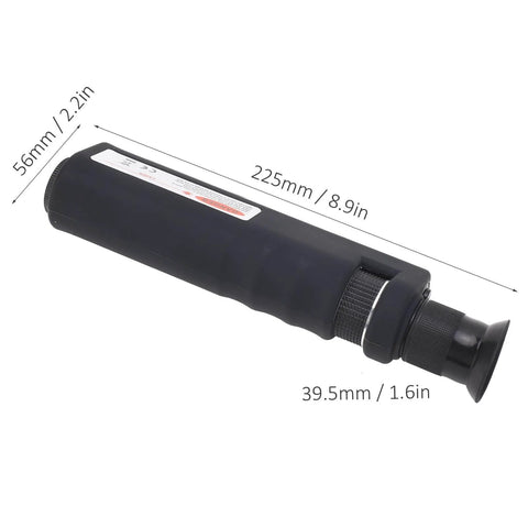 Fiber Optic Microscope 400X Portable Monocular High Accuracy Inspection Tool for cable and surface checks, side view dimensions shown