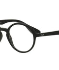 Round Prescription Eyeglass Frames RX7075 in Rubber Black Finish, Dope Classic Logo On Outer Temples, side view, 49 mm lenses