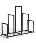 Badass Heavy Duty Metal Rolling Cart For Cardboard Box Sorting And Canvas Drying Stand Fast No Sweat Assembly For Home Office Warehouse Commercial Setup in black metal design.