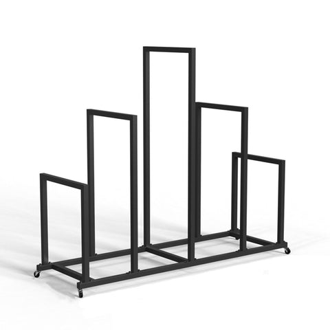Badass Heavy Duty Metal Rolling Cart For Cardboard Box Sorting And Canvas Drying Stand Fast No Sweat Assembly For Home Office Warehouse Commercial Setup in black metal design.