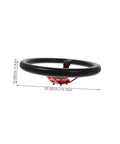 14 Inch Racing Steering Wheel for Cars and Golf Carts PU Drifting Wheel With Horn Button Red 350mm Diameter Side View