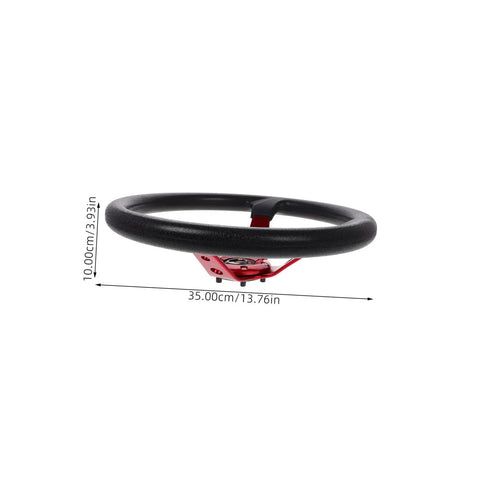 14 Inch Racing Steering Wheel for Cars and Golf Carts PU Drifting Wheel With Horn Button Red 350mm Diameter Side View
