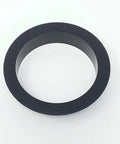 Heavy Duty Desk Grommet Covers For 2.5 Inch Cutouts Slick Black Plastic Cable Management Kit With Five Pieces To Tame Wire Chaos And Give Your Home Office A Flawless Pro Setup Made In Usa - Black plastic grommet cover with smooth edges.