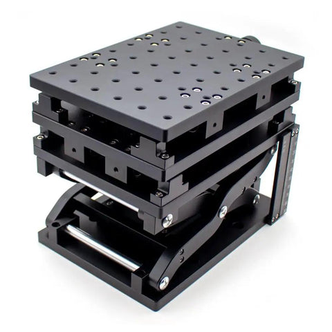 Premium XYZ Manual Translation Stage Rock Solid Platform For Laser Marking And Precision Alignment with anodized black finish.