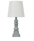 Distressed Blue Resin Table Lamp 18.5 Inch Tall Dope Modern Living Room Accent Lighting With Soft Ambient Glow Durable Construction