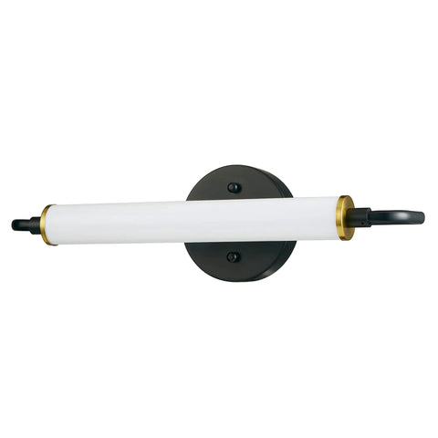 16.5 Inch LED Vanity Light Bar Over Mirror In Black And Gold, 18W 3000K Warm White, wall-mounted modern sconce