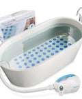 Chill Spa Bath Mat Full Body Massager With Air Jets And Remote Control Portable Bubble Bath Mat shown in a bathtub setup