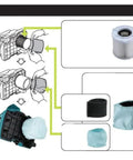 Diagram of HEPA Wet Dry Vacuum Filter Replacement For Makita DVC750 Series 1625180 Part showing installation process.