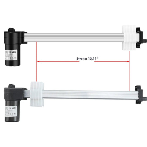 Heavy Duty Linear Actuator Replaces RMT R8123k2s40333 showing 333mm stroke and durable aluminum design for recliner installation.
