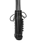 Leather Recoil Pad With Shell Holder For Rifle Buttstock Cheek Riser, Lace On, Black, Holds Up To Six Shells, Adjustable Strap, rear view