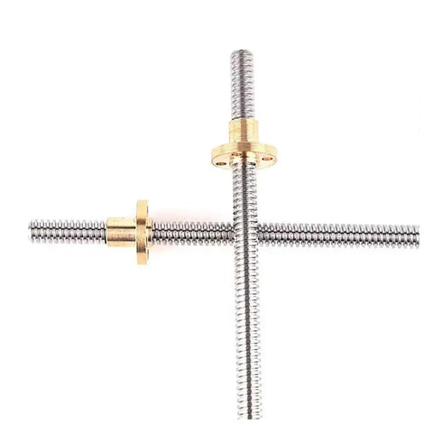 Beefy Ball Screw With Nut 1Pc T14 Trapezoidal Rod Lead Screw Thread 14mm And 6mm Lead Brass Nut For CNC and Industrial Use
