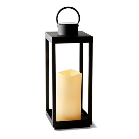 Extra Large Dope Outdoor Solar Lantern With Realistic LED Candle Waterproof 18 Inch Front Porch Decor with handle