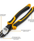 Pitbull Dual Material 4 Piece Plier Set with High Leverage Joint Beastly Grip and Cross Hatched Jaw Teeth for Superior Cutting Power