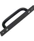 Black Barn Door Handle Set Two Pack Aluminum Alloy Punch Free Sliding Handles With Plate, single view, mounting screws included