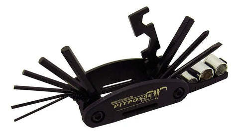 Grab and Go Folding Metric Repair Tool Kit for Motorcycle and Bike Portable Multi Tool With Hex Keys visible with open tools