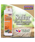 Sulfur Plant Fungicide Ready To Use 1 Pound bottle showing product label for organic rust, leaf spot, powdery mildew control