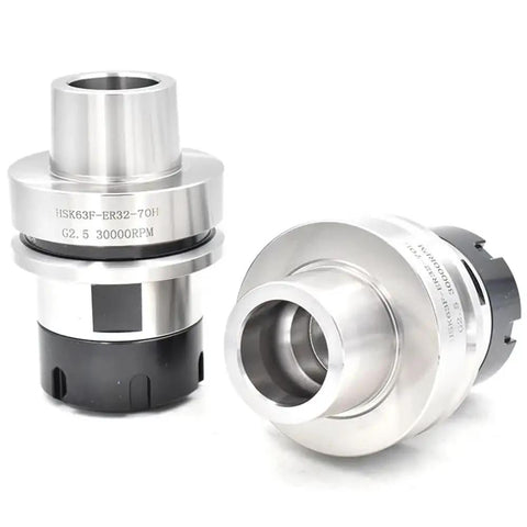 Top Tier Dead Nuts Accurate HSK63F Collet Chuck Tool Holder With ER20 Design, 70mm overhang, CNC routing use.